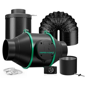 Mars Hydro ifresh - Ventilateur de conduit en ligne intelligent de 4 pouces et ventilation combinée avec filtre à charbon pour tente de culture